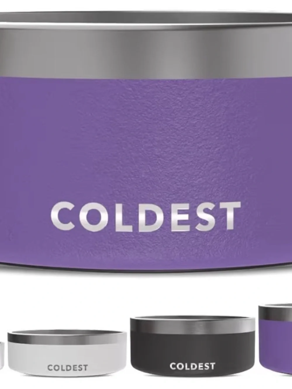 Purple Stainless Steel Dog Bowl — Non-Slip Pet Feeder